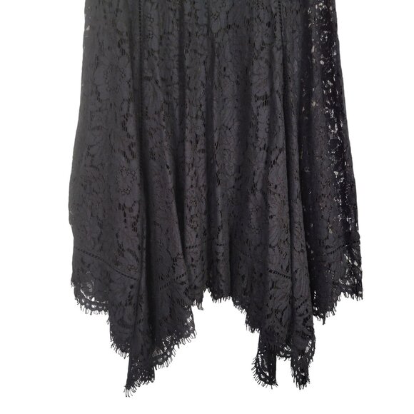 Isaac Mizrahi Live! Size XL Dress Lace WhimsiGoth Witchy Handkerchief Hem Flared - Picture 6 of 11